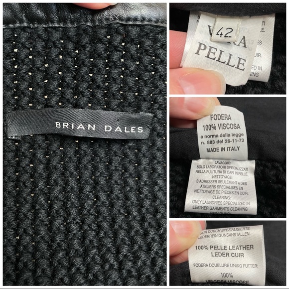 Brian Dales Quilted Genuine Leather and Knitted Jacket - Picture 16 of 17